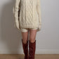 Pure wool embroidered ivory pull