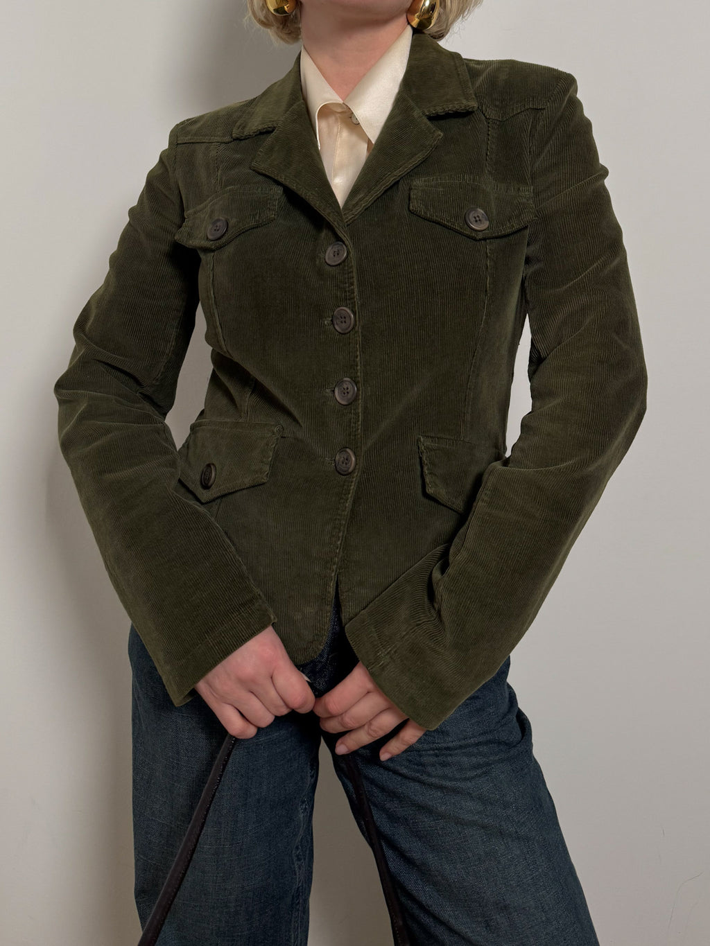 Cotton green blazer