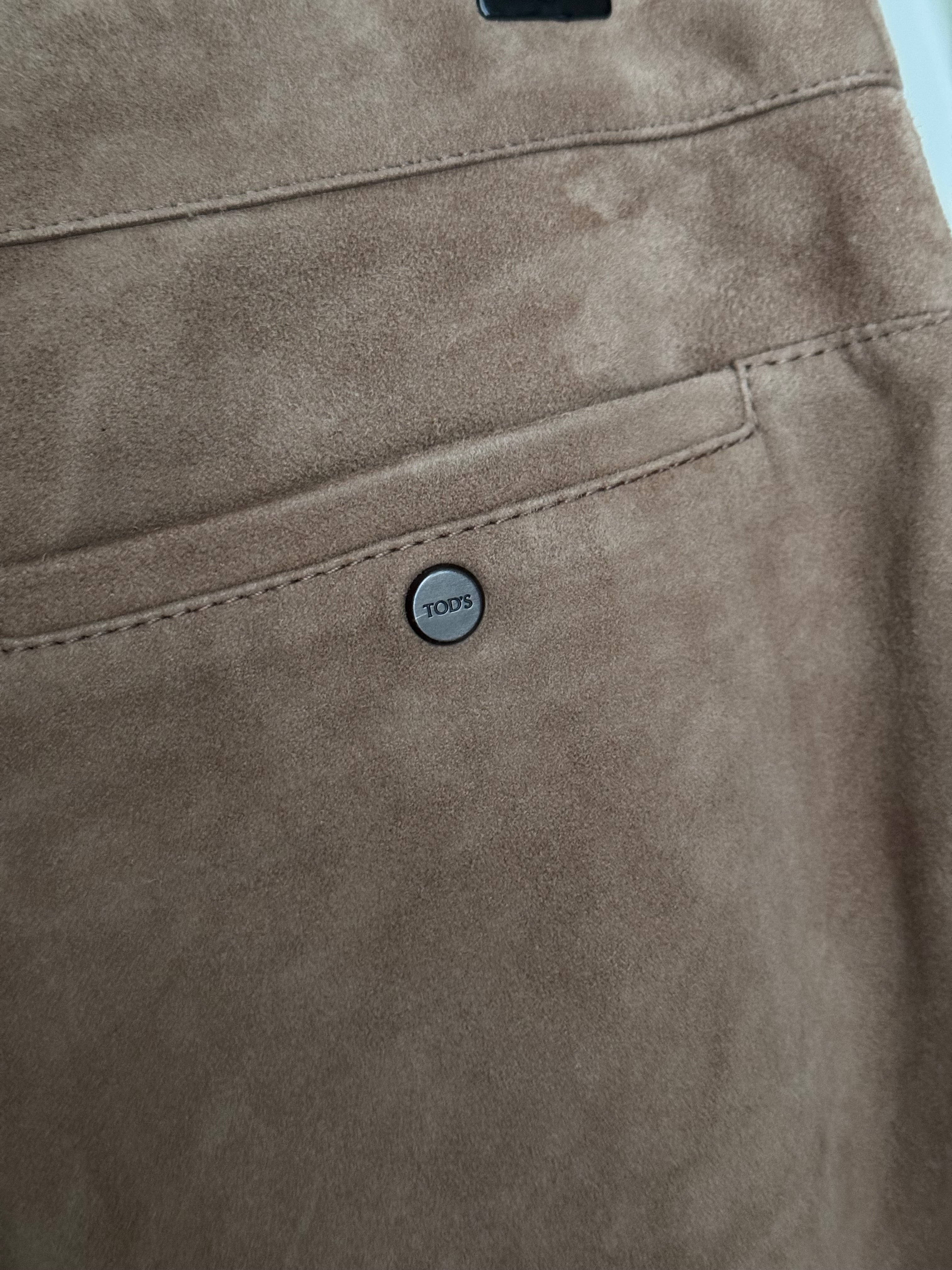 Tod's real suede taupe pants