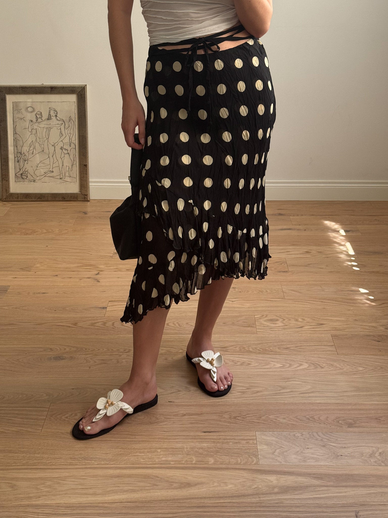 Pure viscose pois skirt