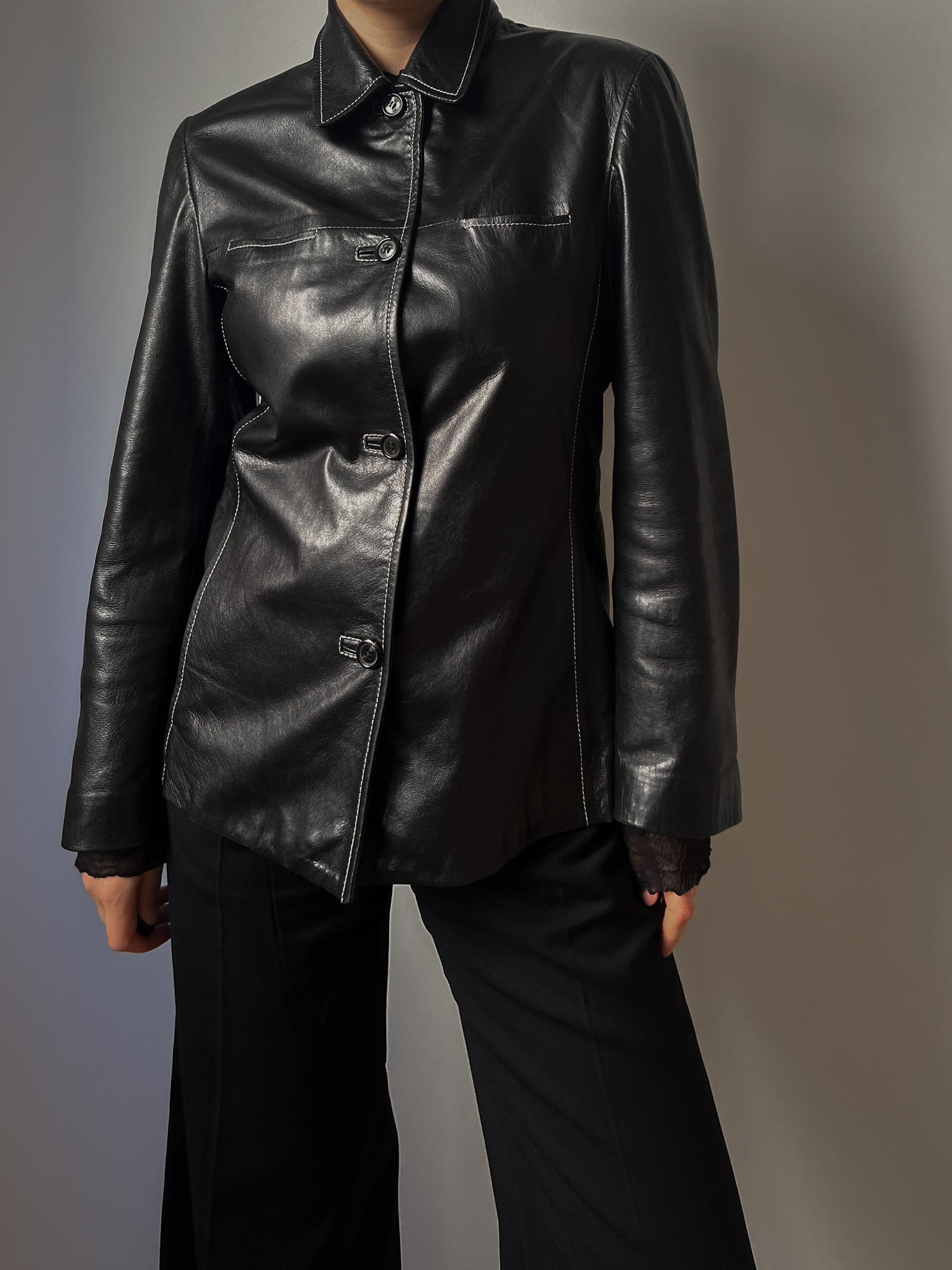 Real leather black jacket