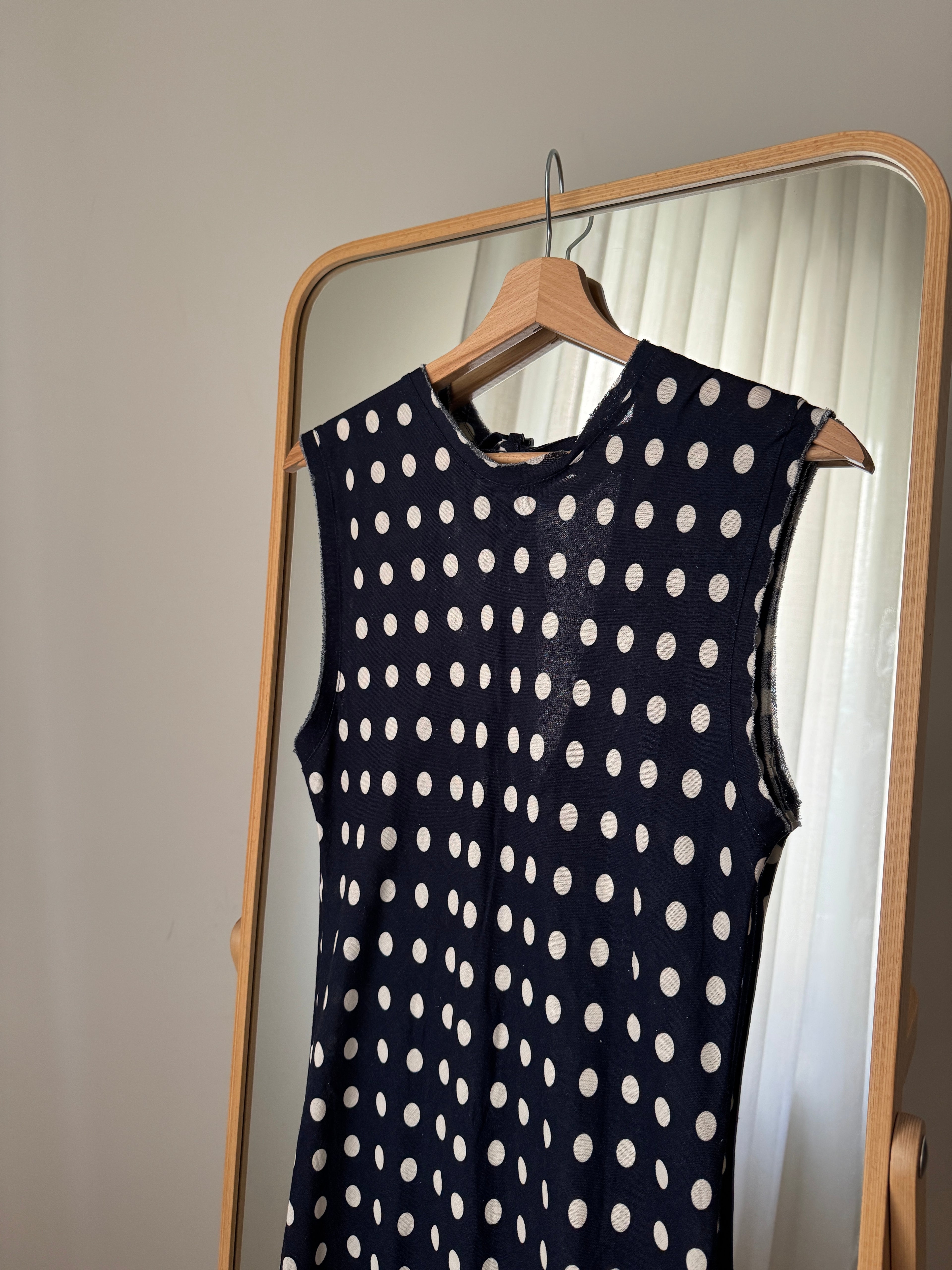 PRE ORDER - Abito pois in lino e viscosa (Blu e avorio)