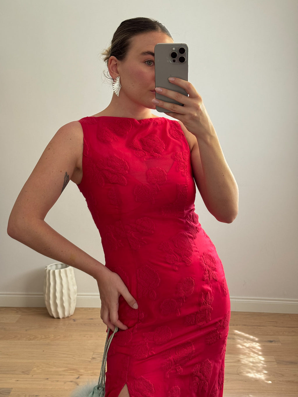 Embroidered strawberry dress