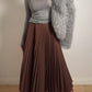 Pure virgin wool rust pleated skirt