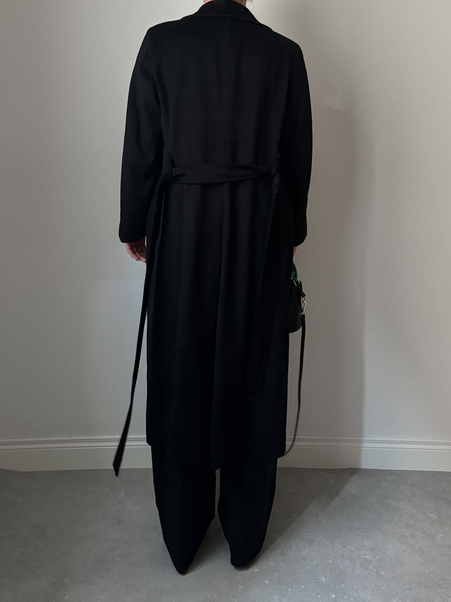 Pure wool black long coat