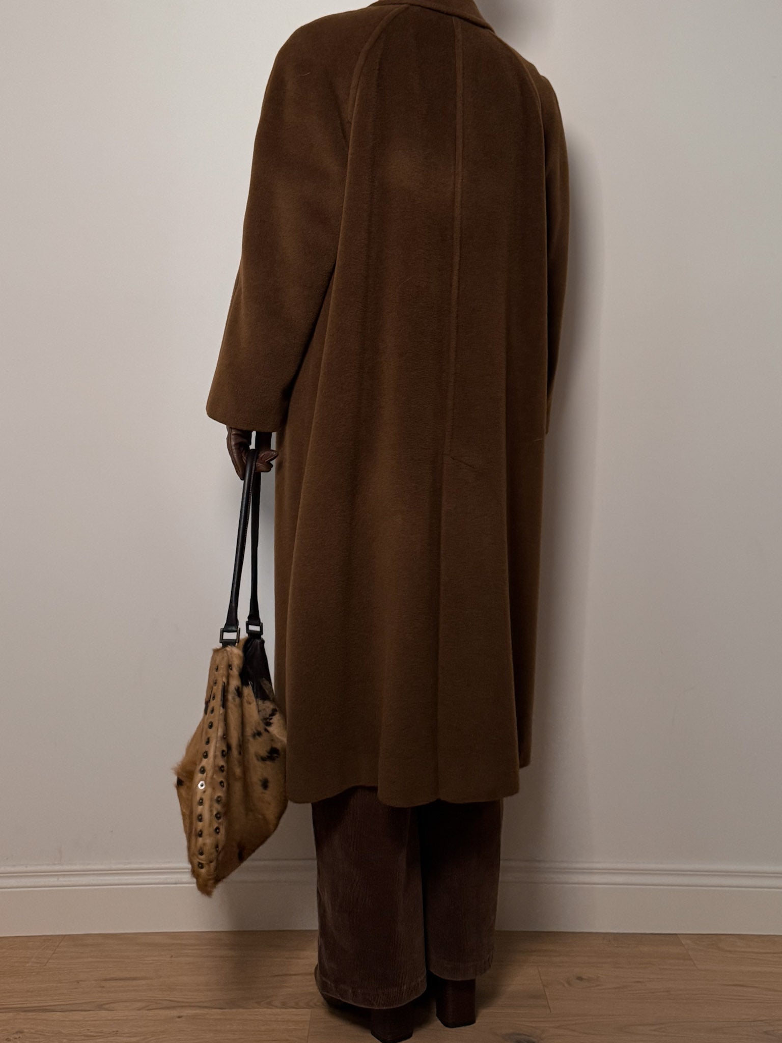 Pure virgin wool brown coat