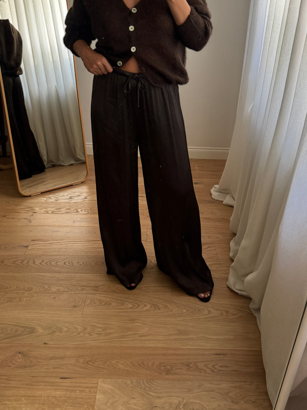 Pantaloni in viscosa - Chocolate