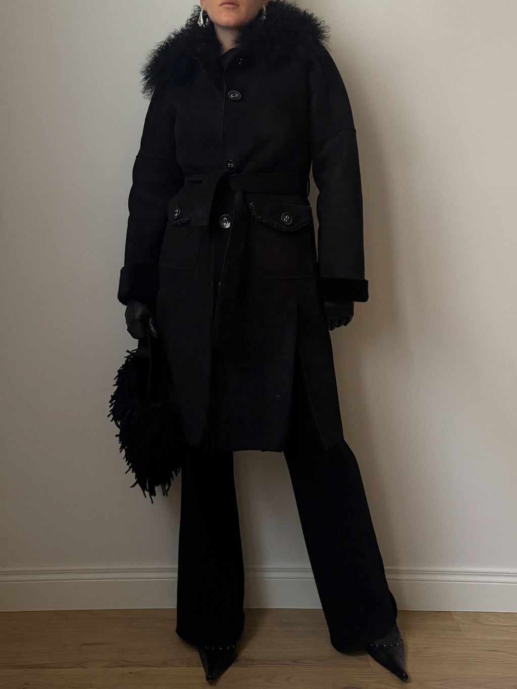 Faux fur and mongolian long coat
