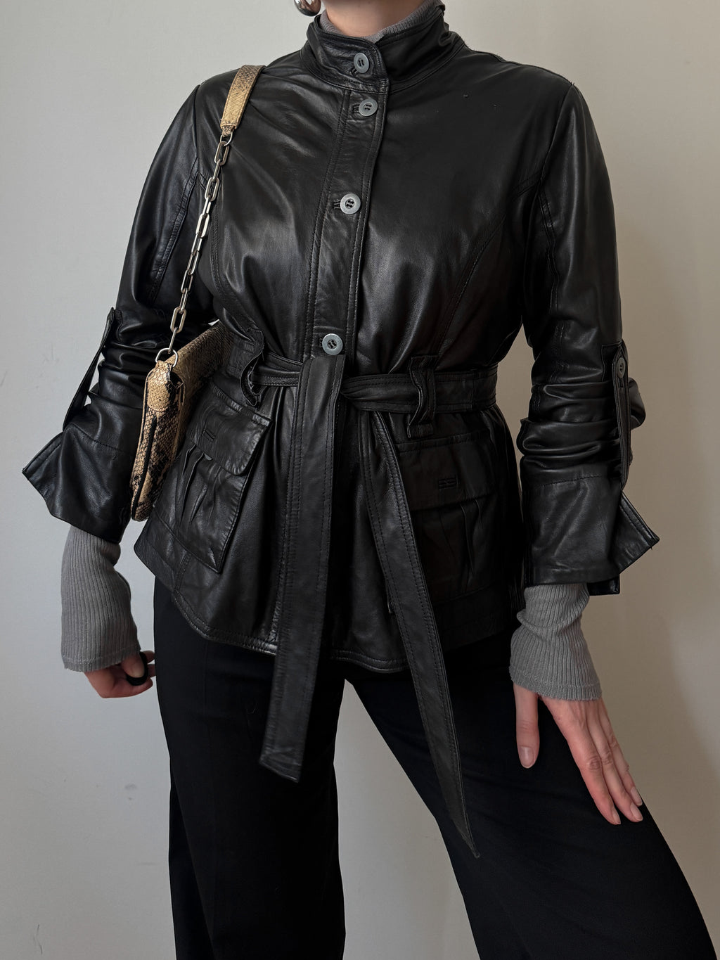 Real leather black jacket
