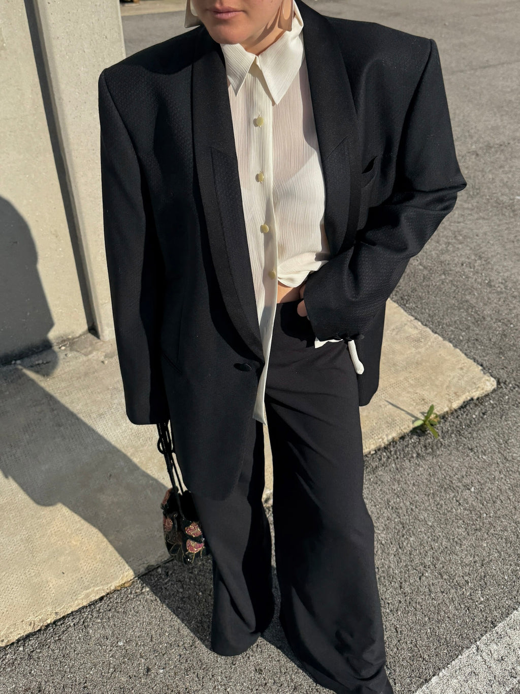 Lebole wool and satin blazer