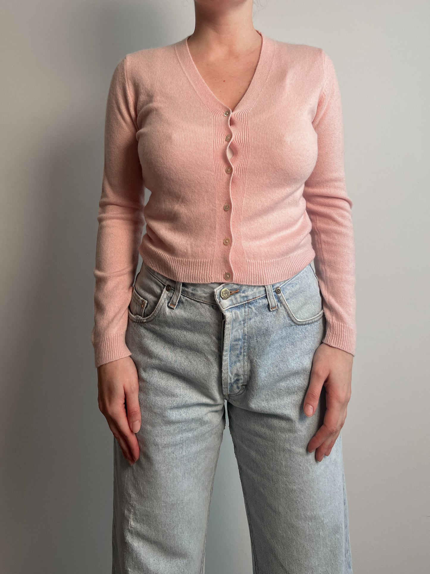 Pure cashmere pink cardigan