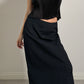 Viscose and virgin wool black skirt