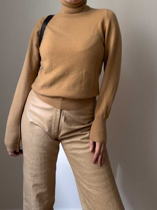 Ballantyne pure cashmere camel turtleneck