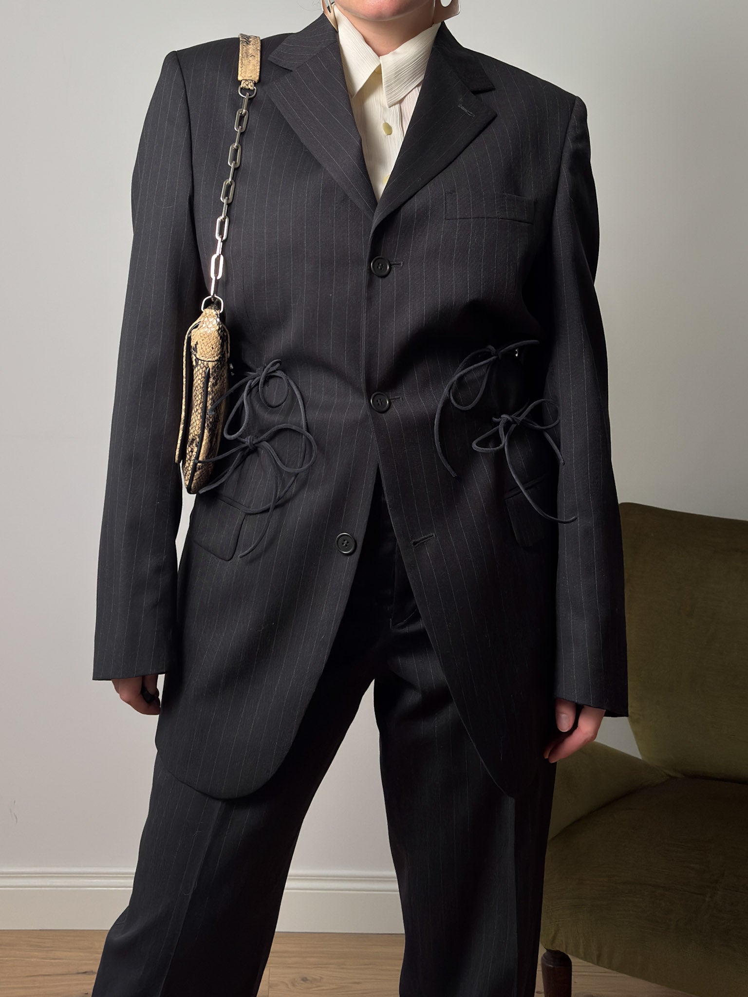 Brando pinstriped grey suit