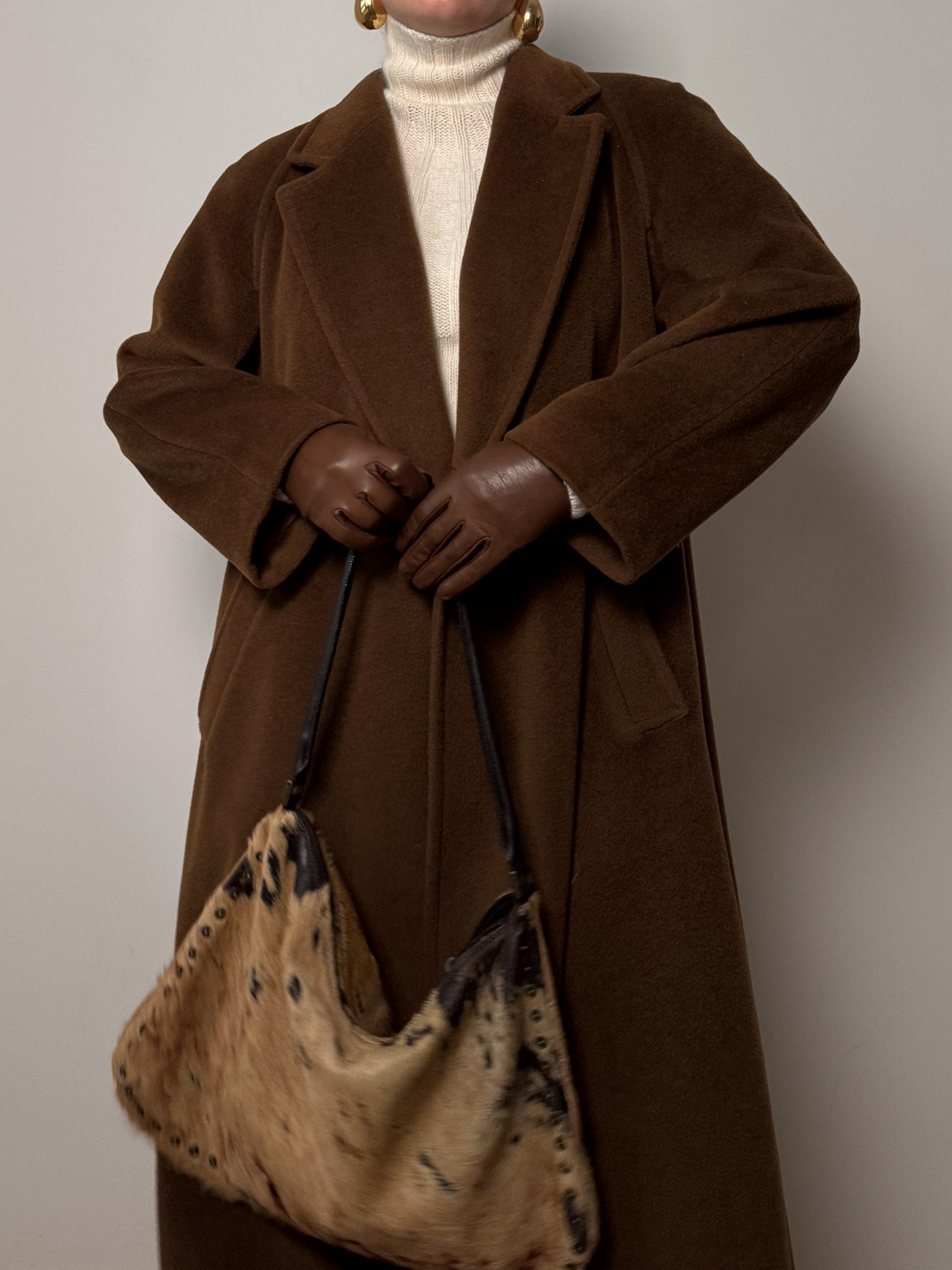 Pure virgin wool brown coat