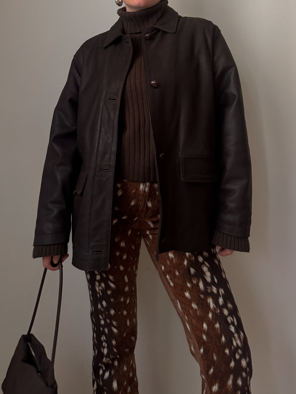 Real leather chocolate jacket