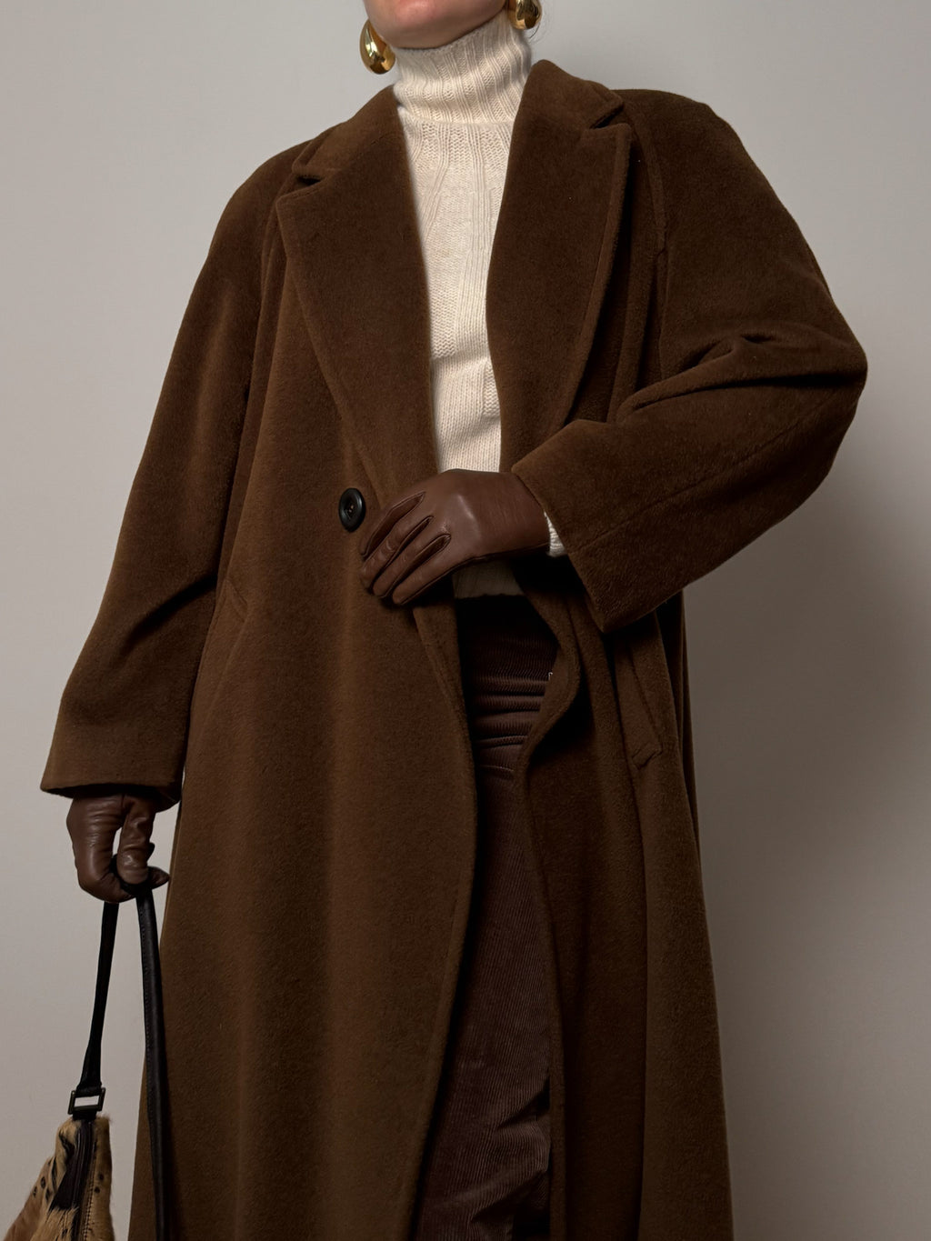 Pure virgin wool brown coat