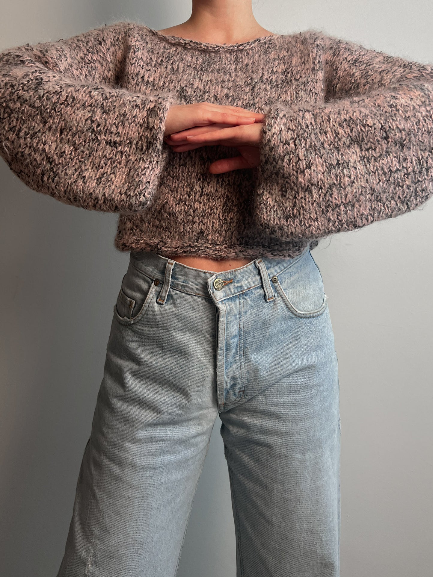 Mohair and wool cropped sweater