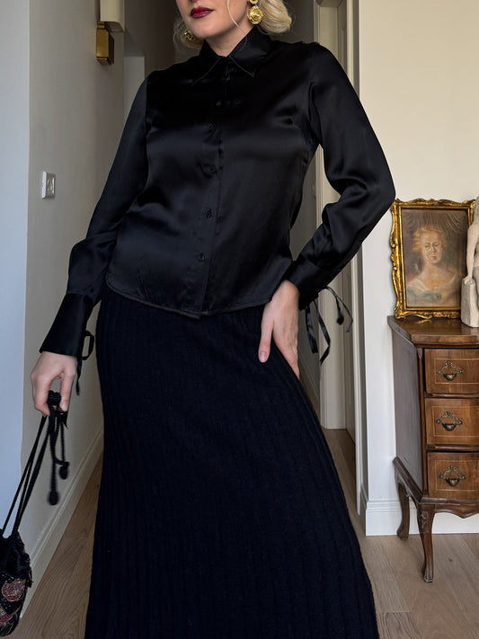 Pure silk black shirt