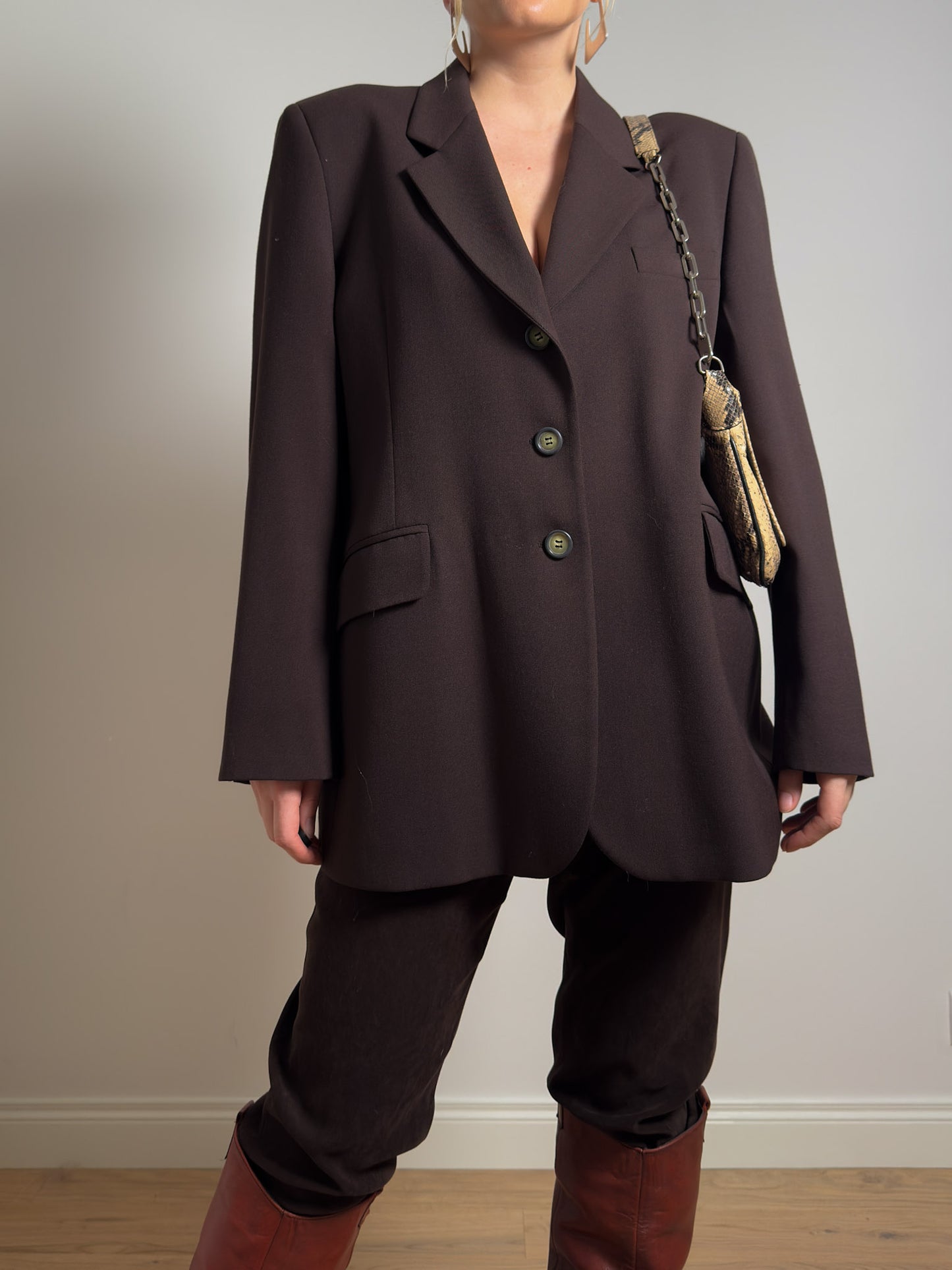 Pure wool chocolate blazer