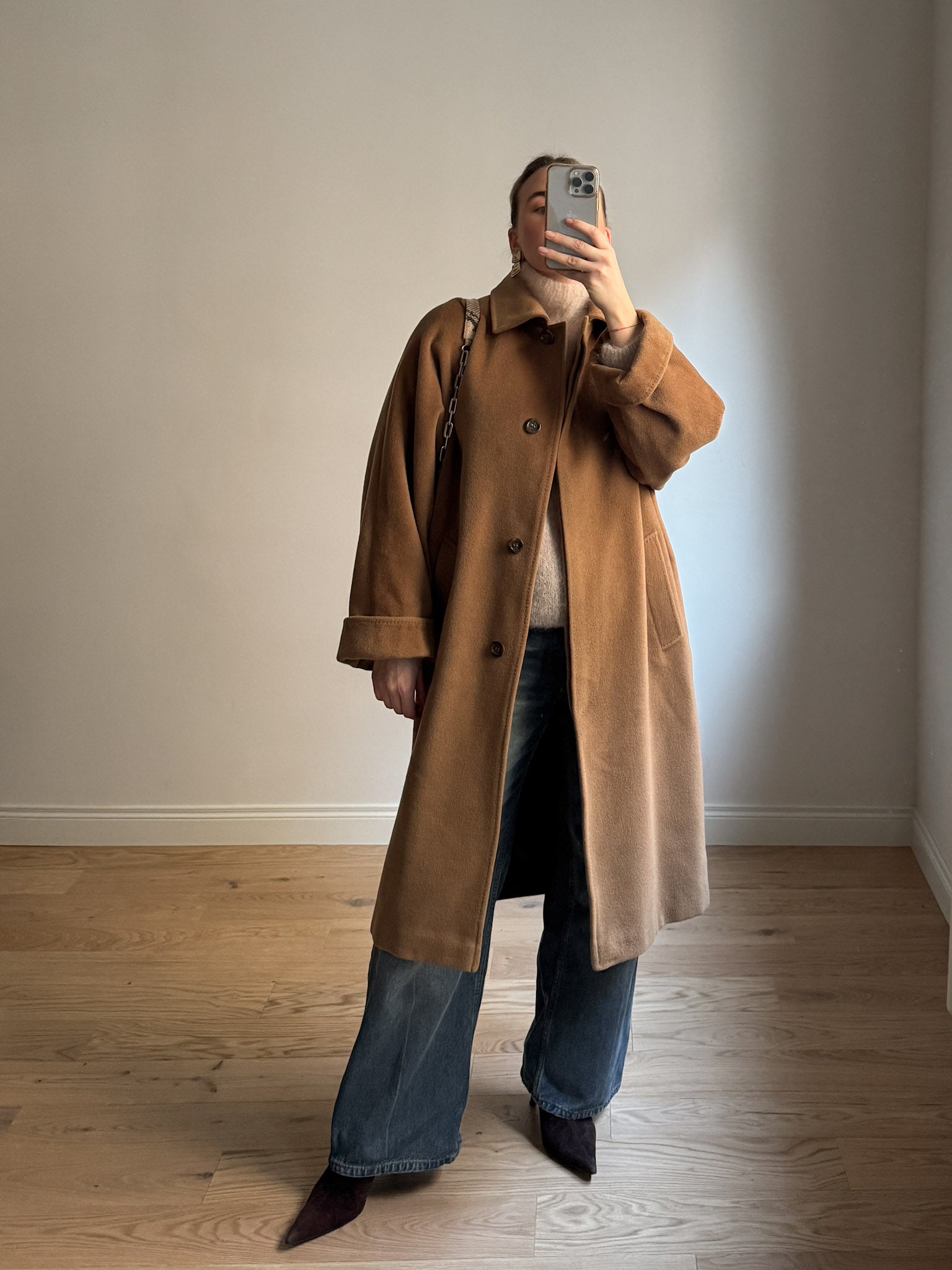 Pure wool camel coat