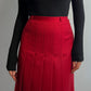 Pure wool pleated red skirt