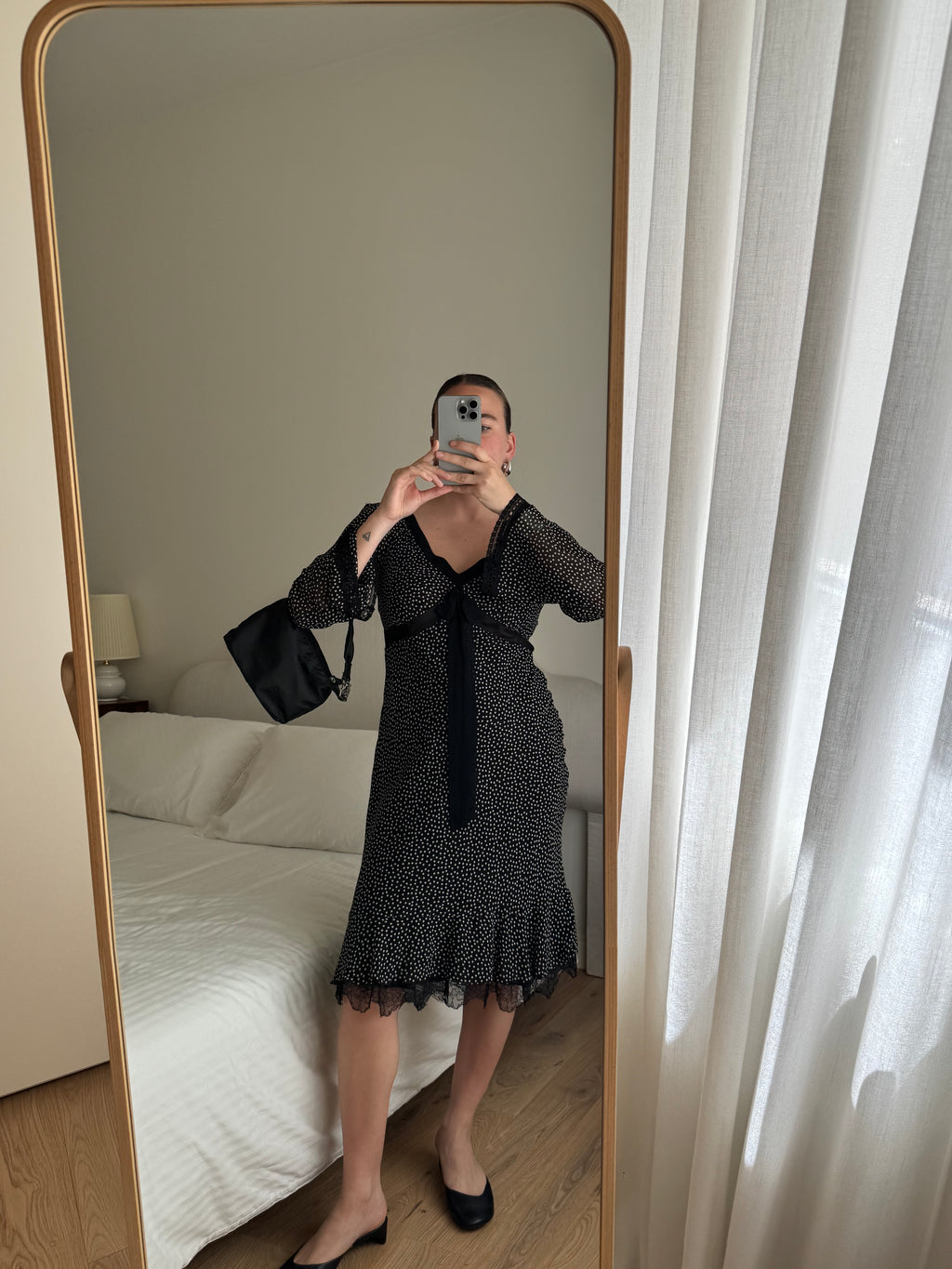 Pure silk pois dress