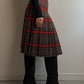 Pure wool pleated tartan skirt