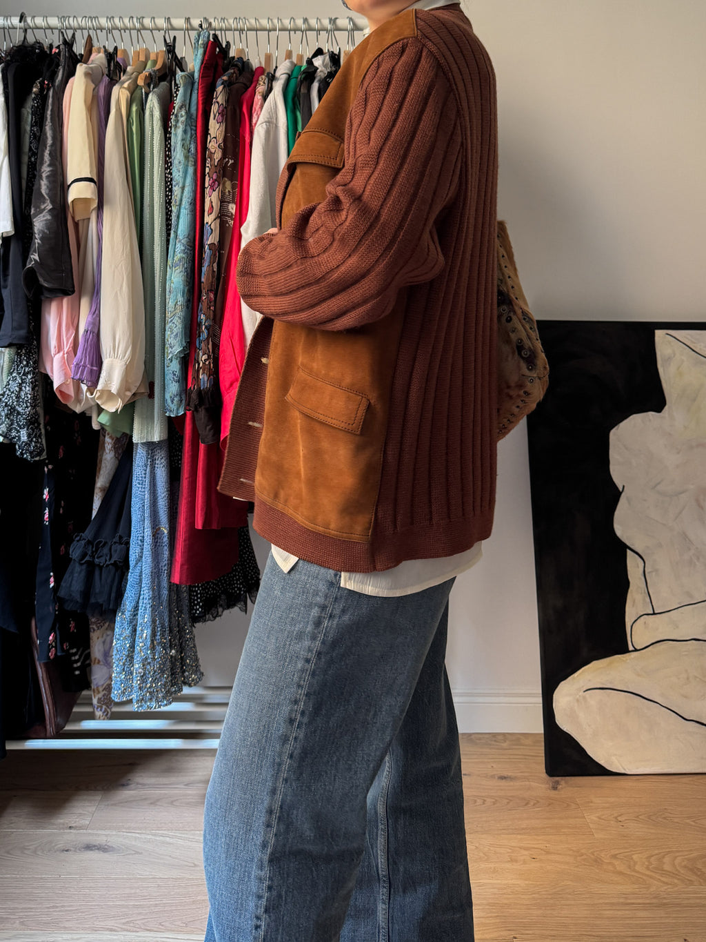 Wool and suede caramel jacket