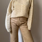 Pure wool embroidered ivory cardigan