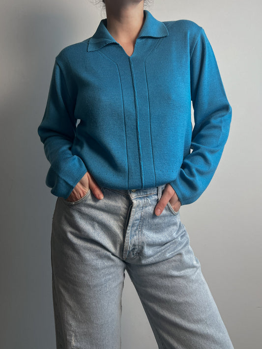 Merino wool azure sweater