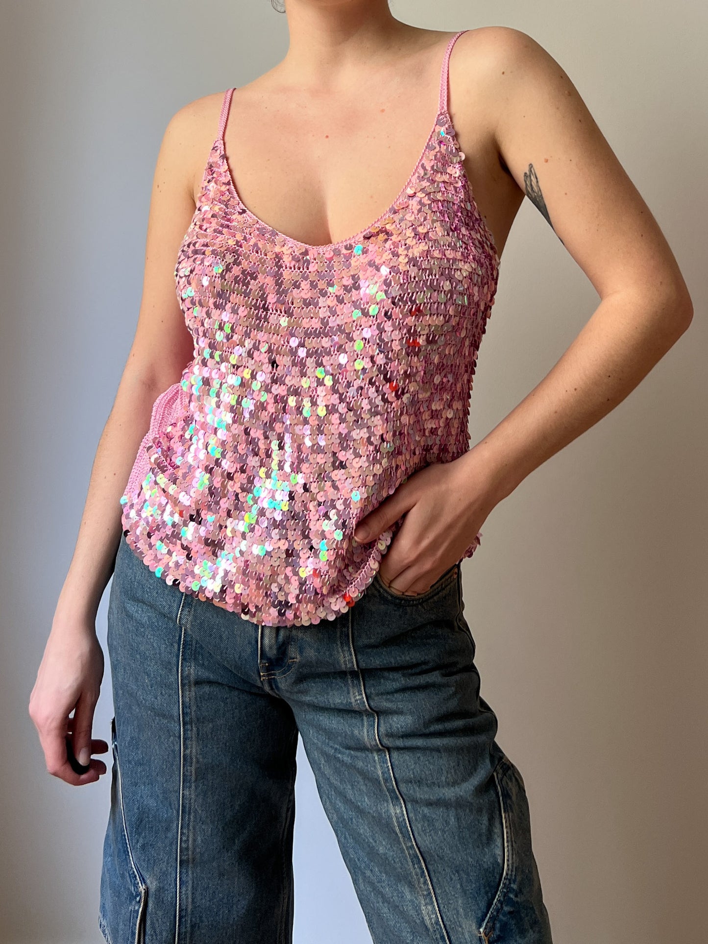 Sequins pink top