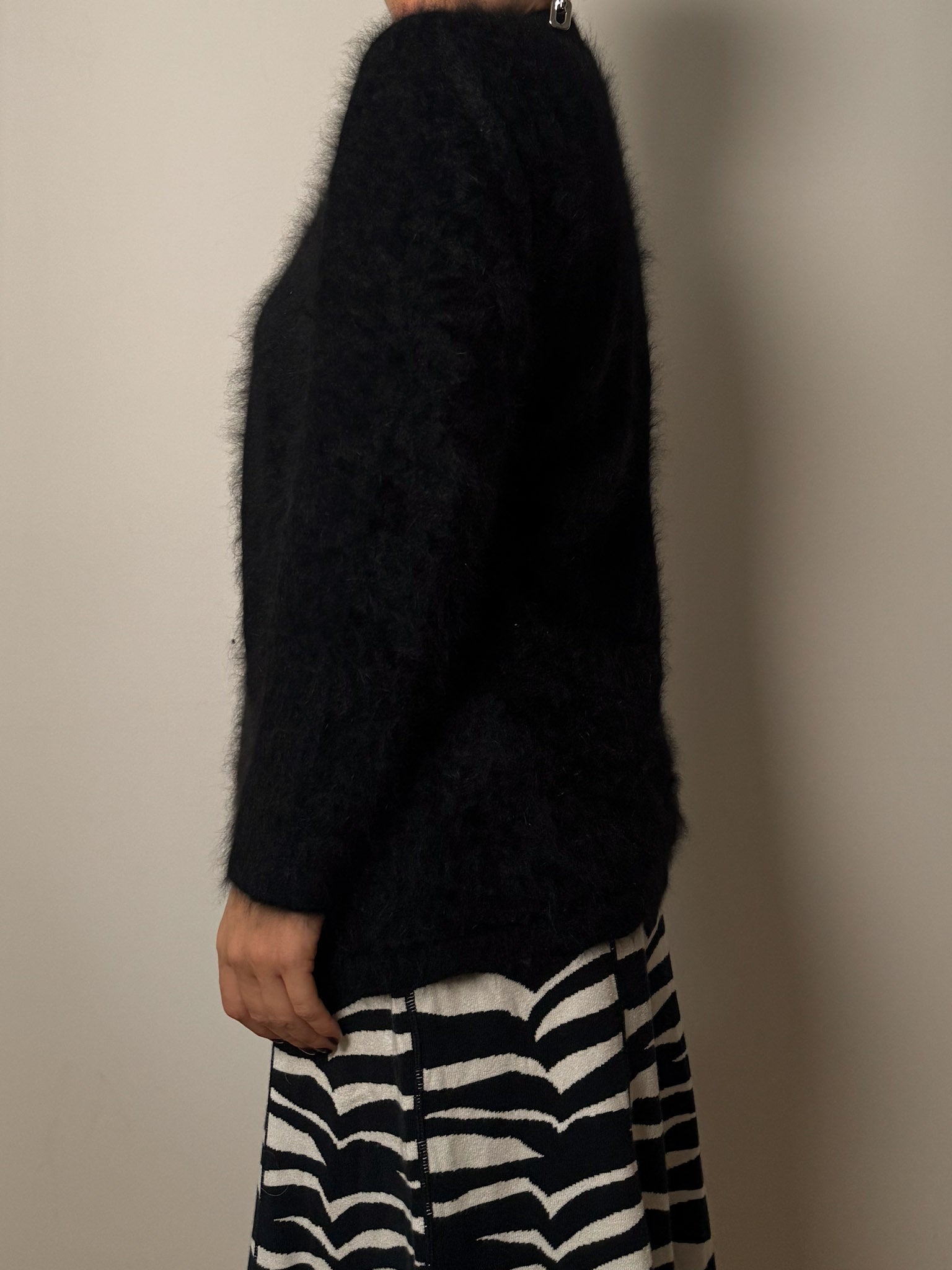 Angora black cardigan