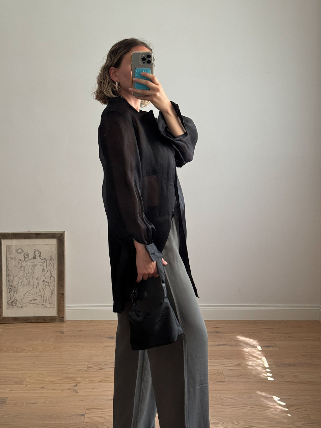 Pure silk black shirt