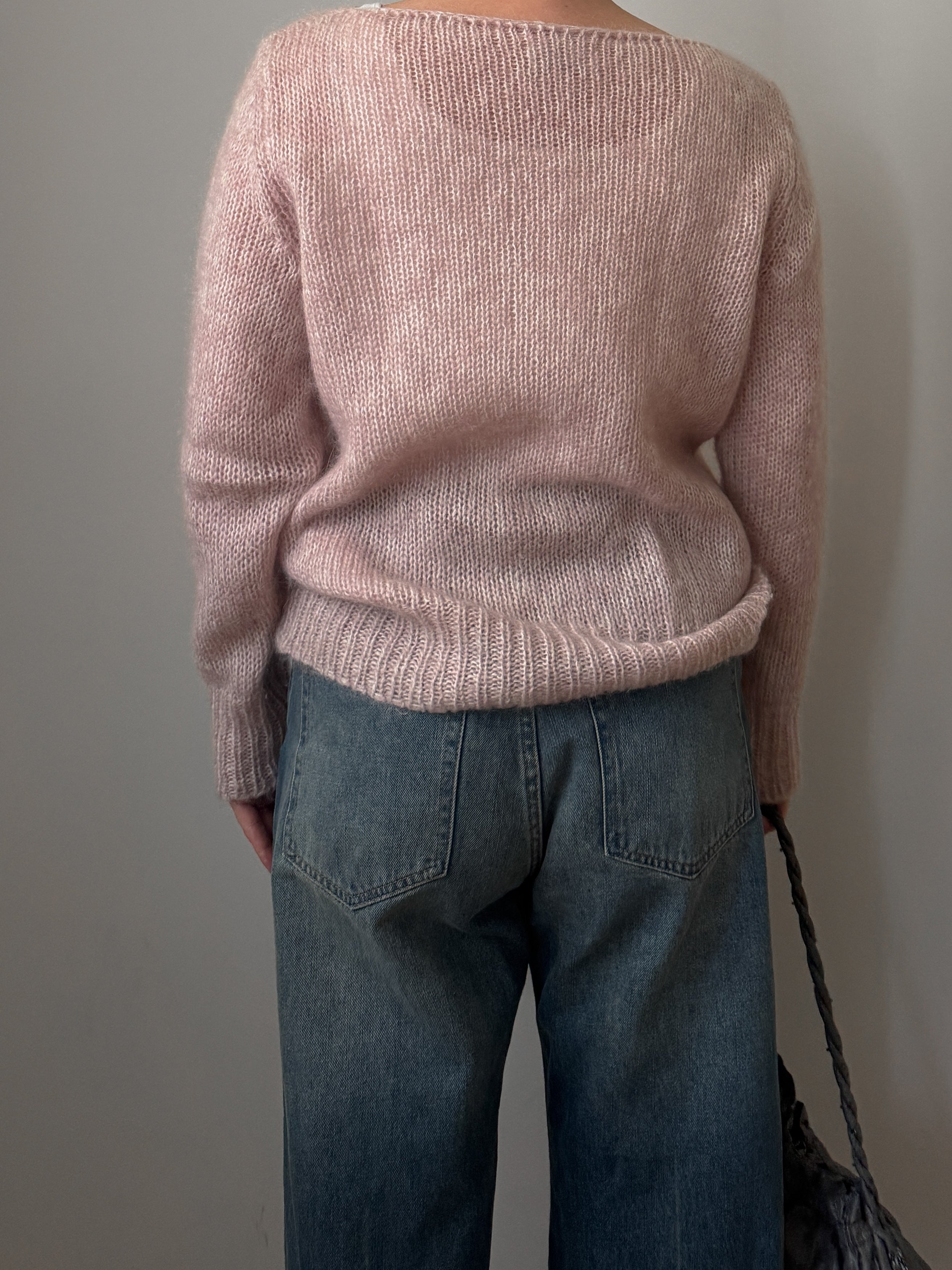 Kid mohair and merino wool pink pull