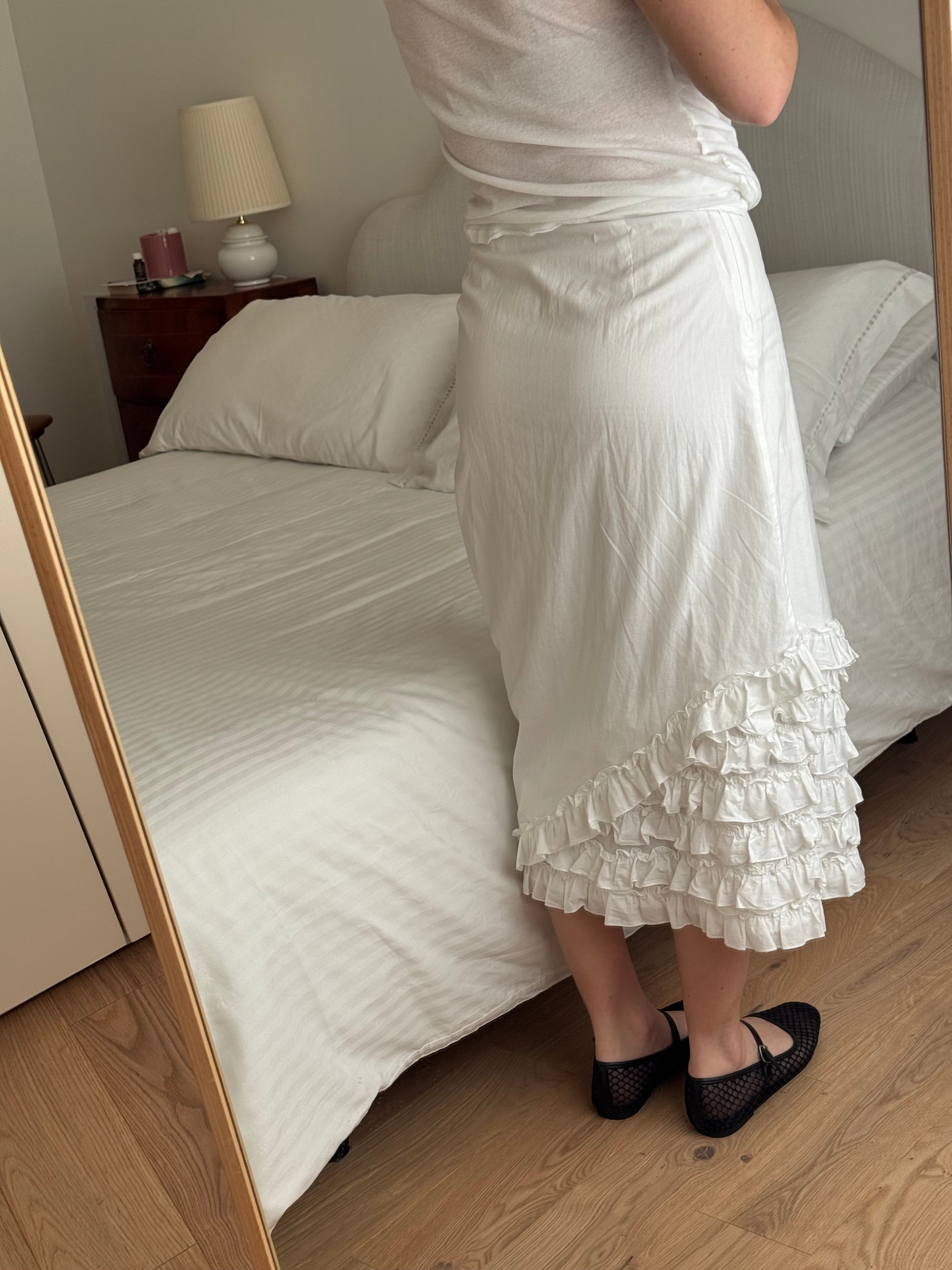 Luisa Spagnoli cotton rouches skirt