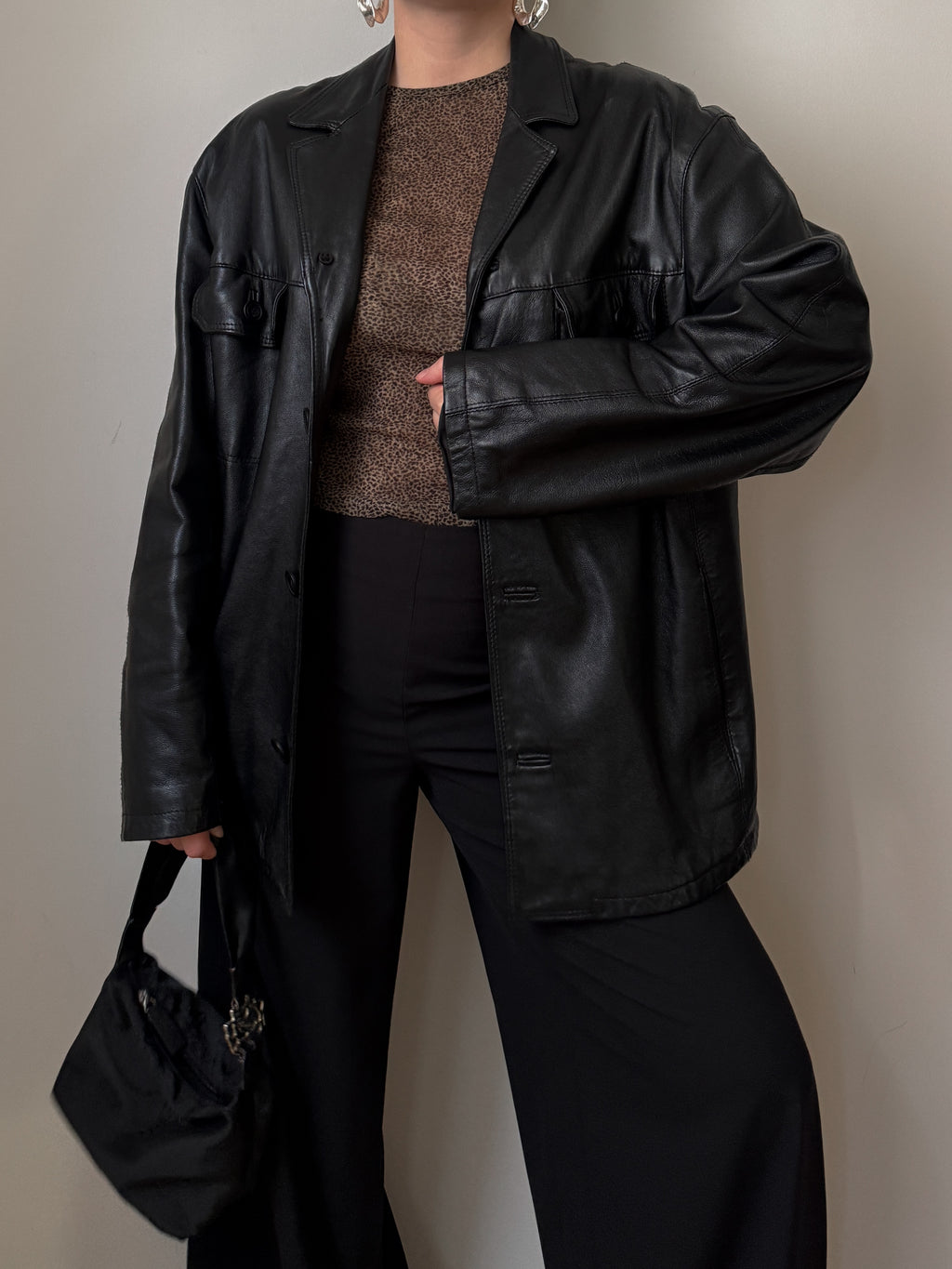 Real leather black jacket