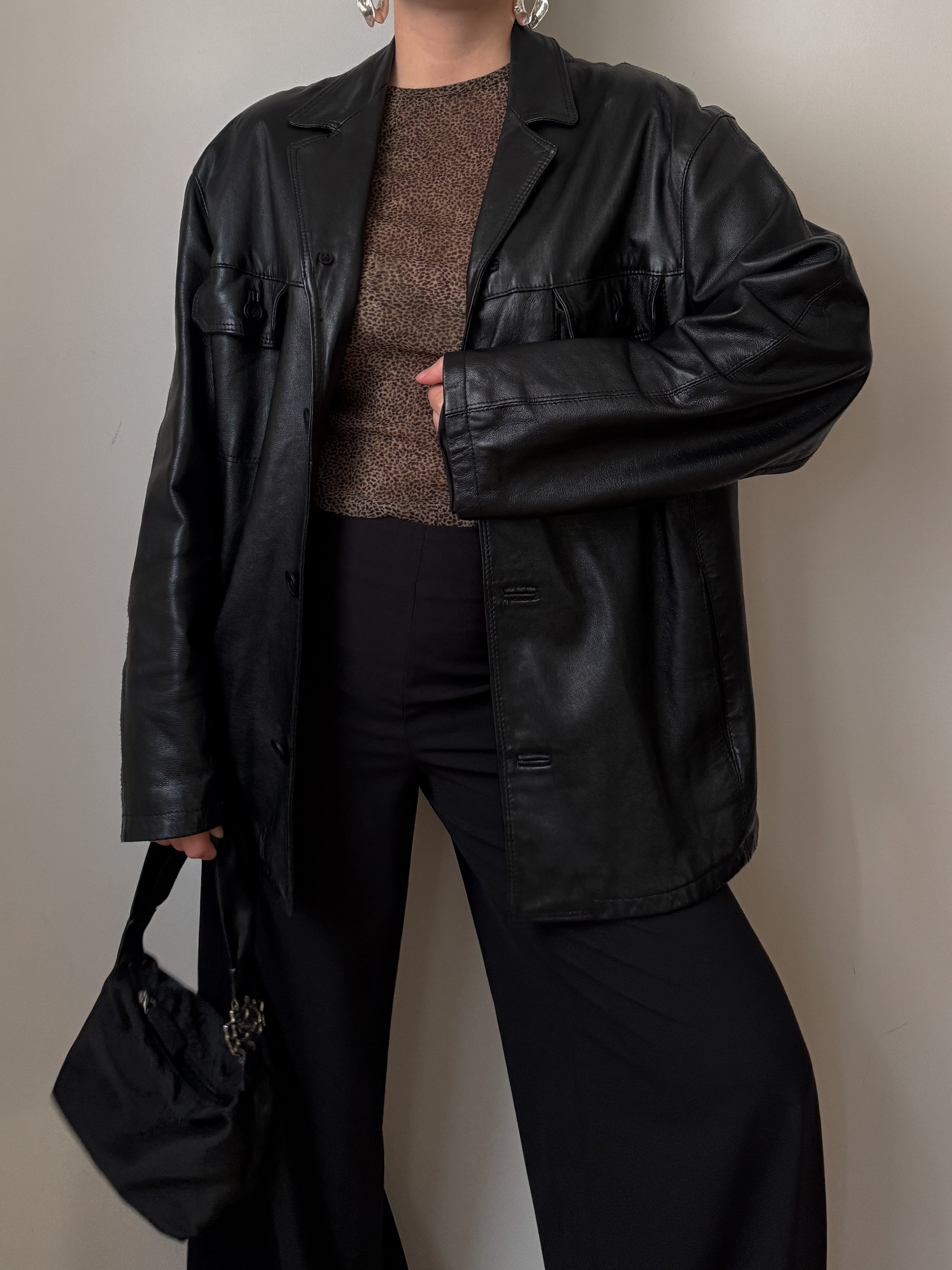 Real leather black jacket