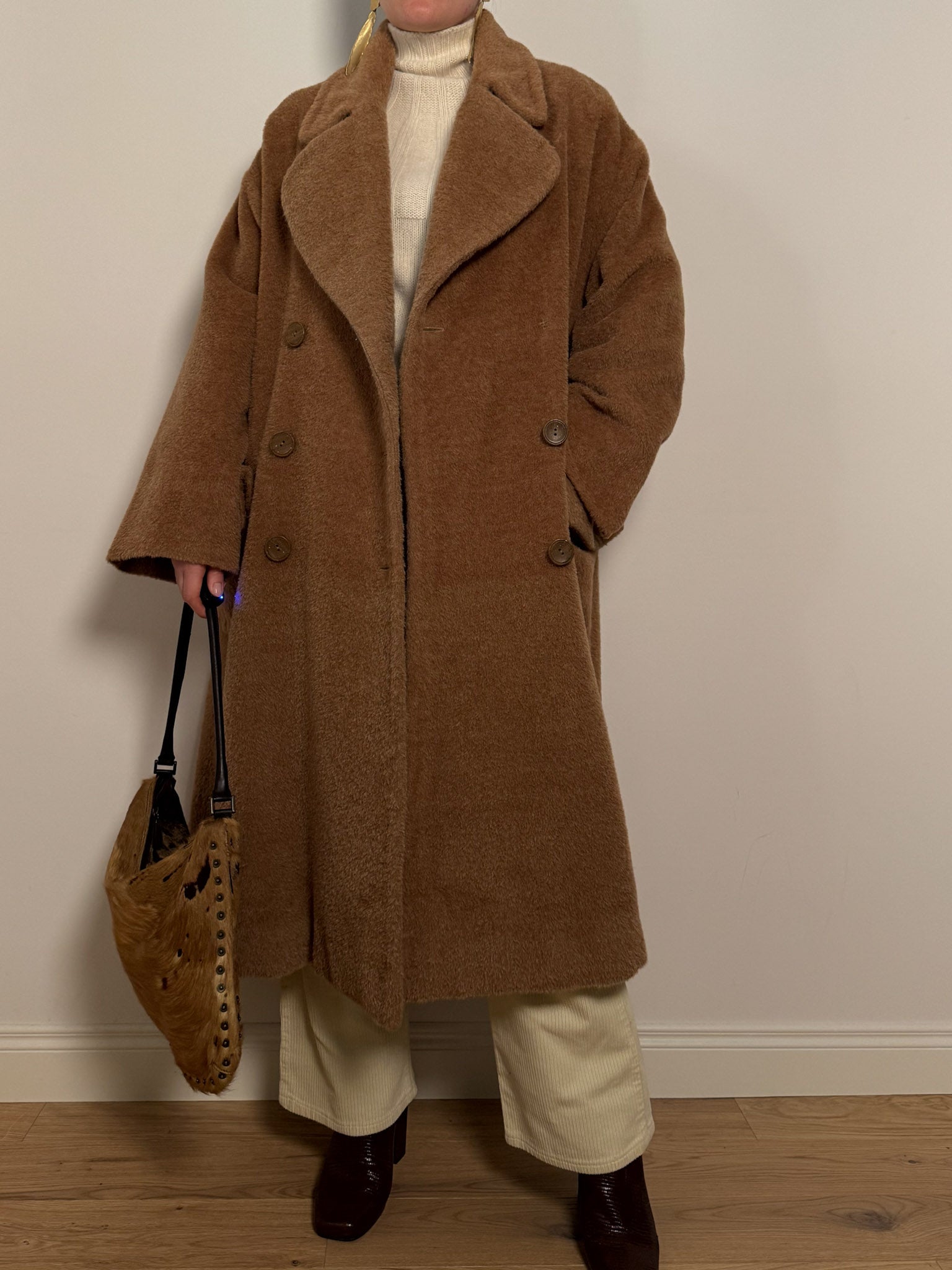 Pure virgin wool camel coat