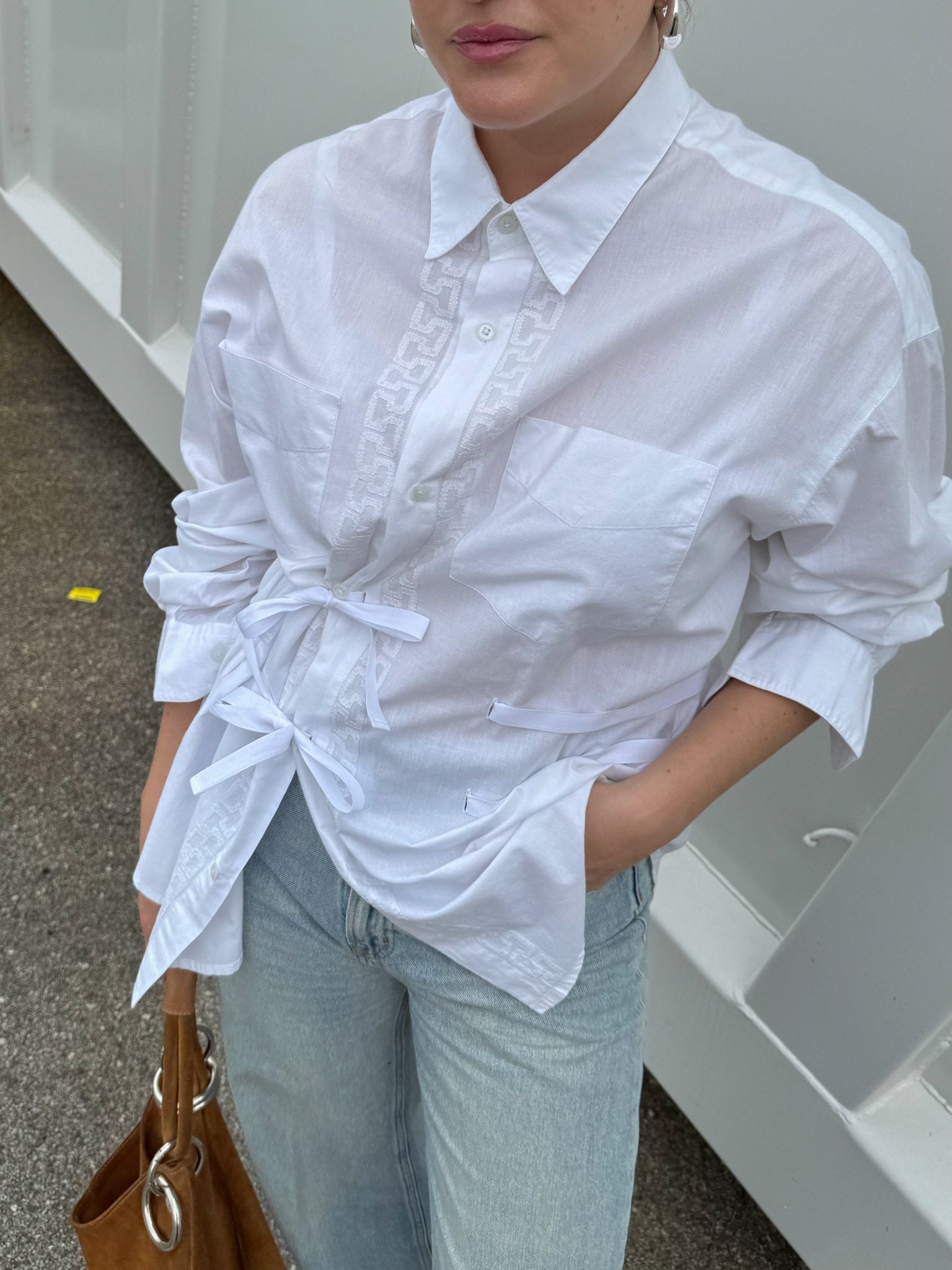 Isotta embroidered white cotton