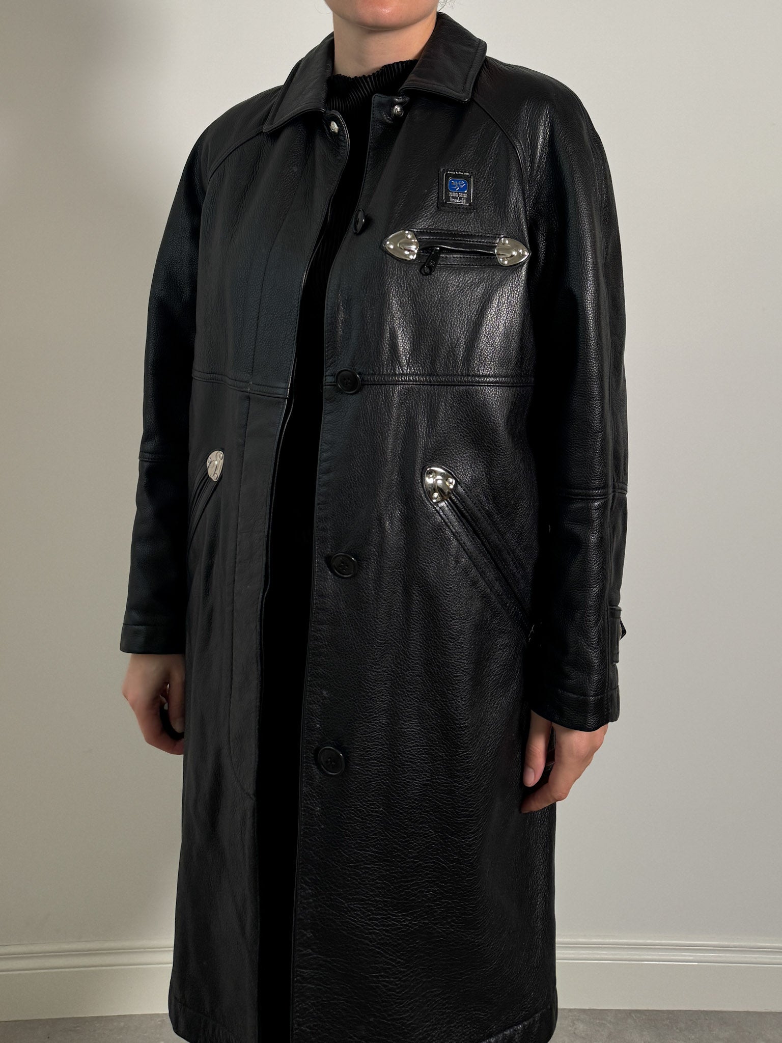 Piero Guidi real leather black jacket