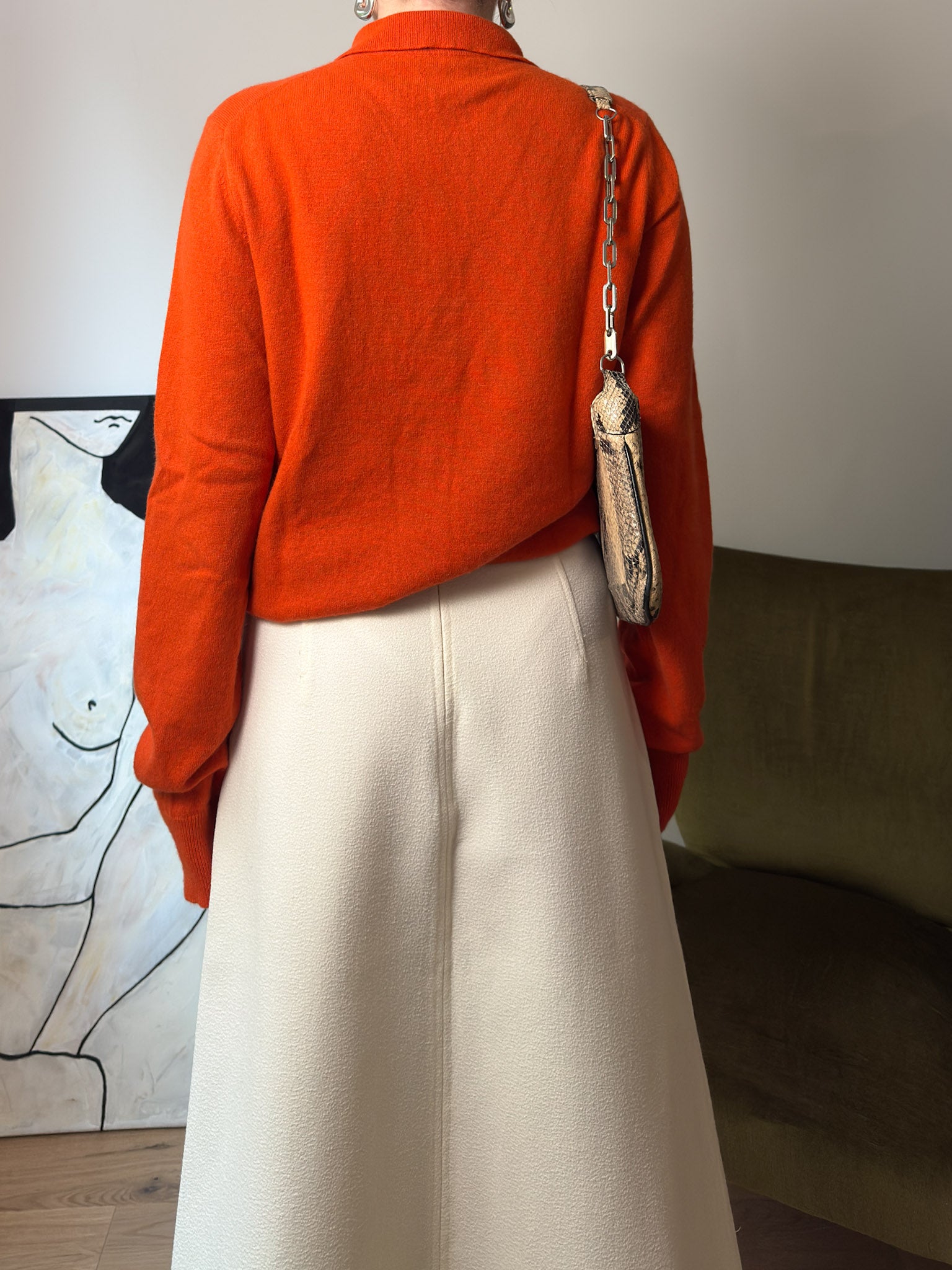 Pure cashmere orange pull