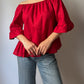 Pure linen red top