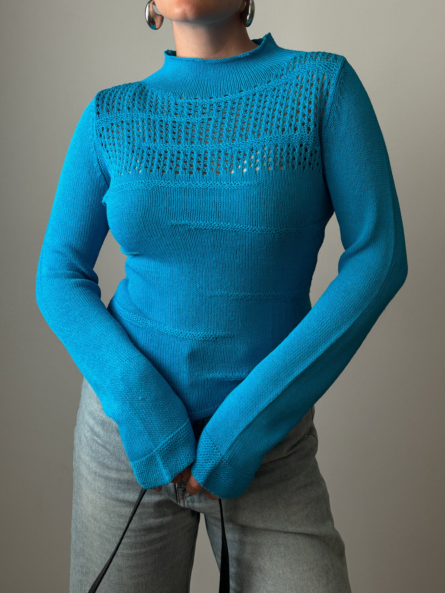 Rayon viscose blue top
