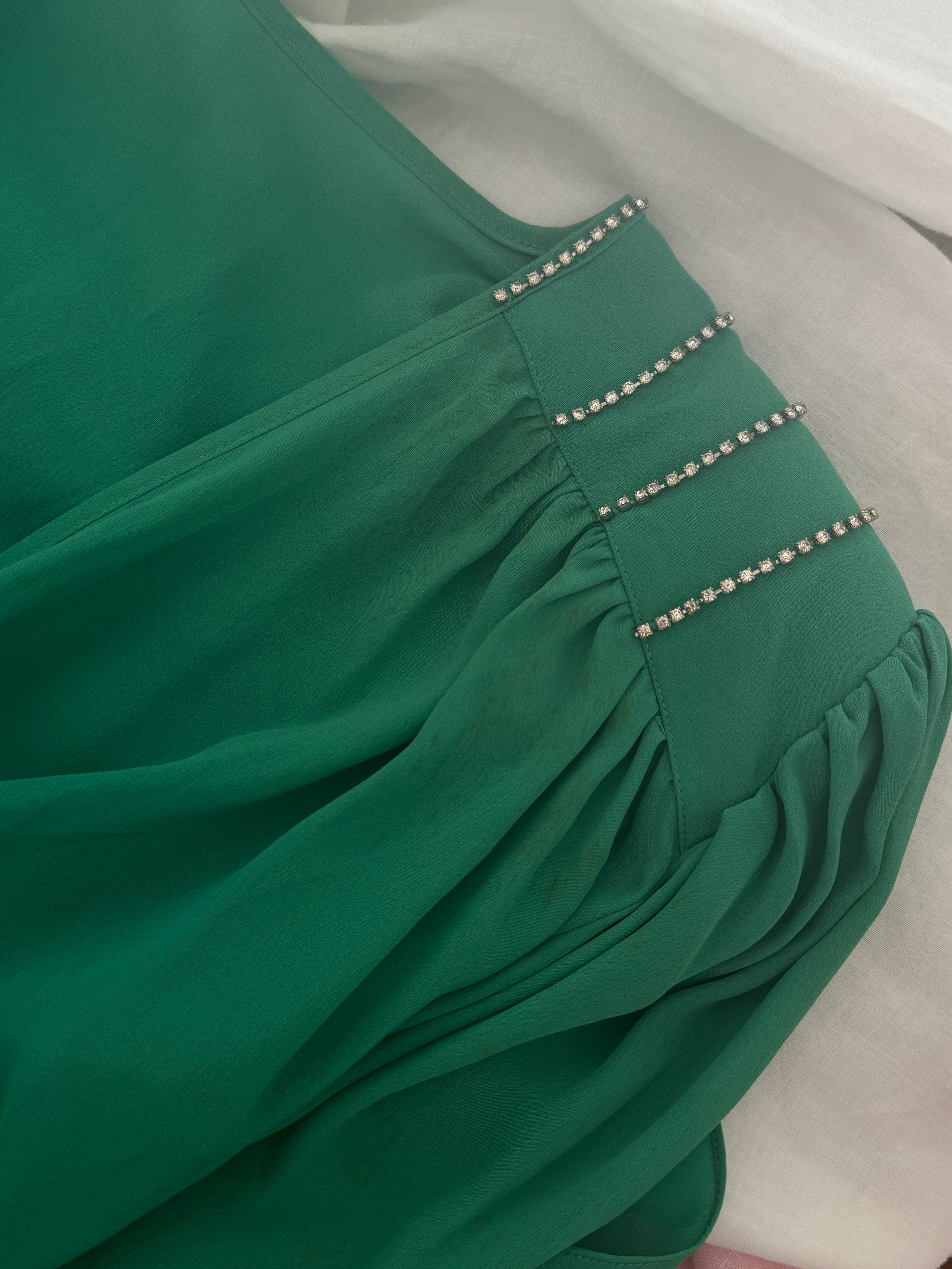 Silk blend green blouse