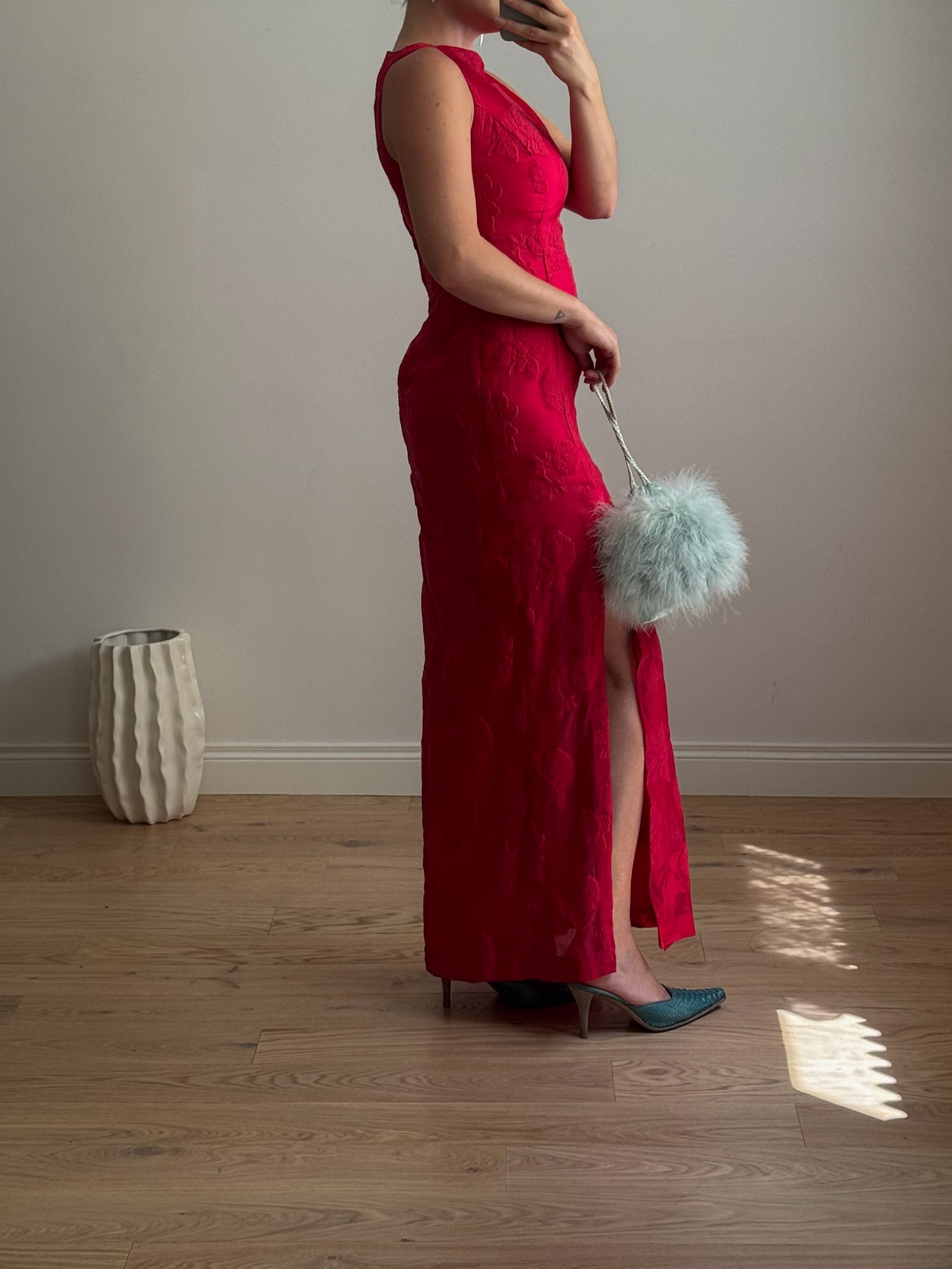 Embroidered strawberry dress