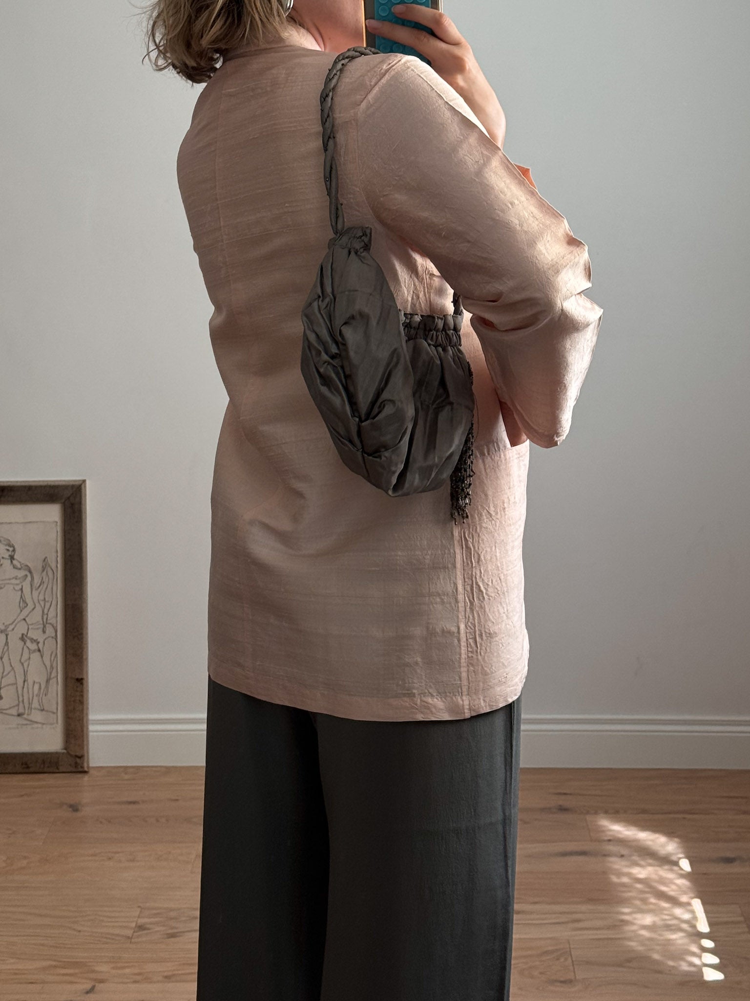 Pure silk pink shirt