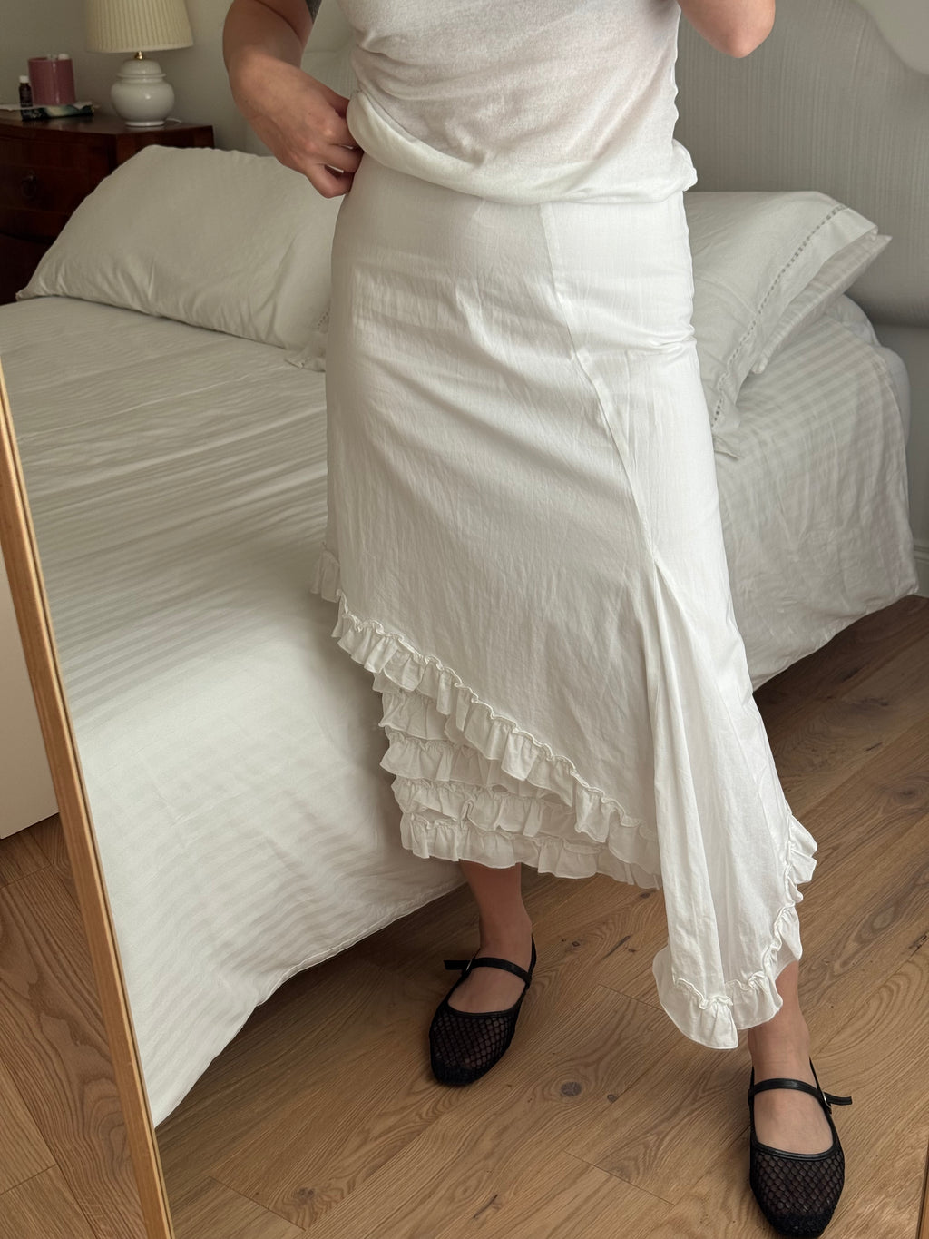 Luisa Spagnoli cotton rouches skirt