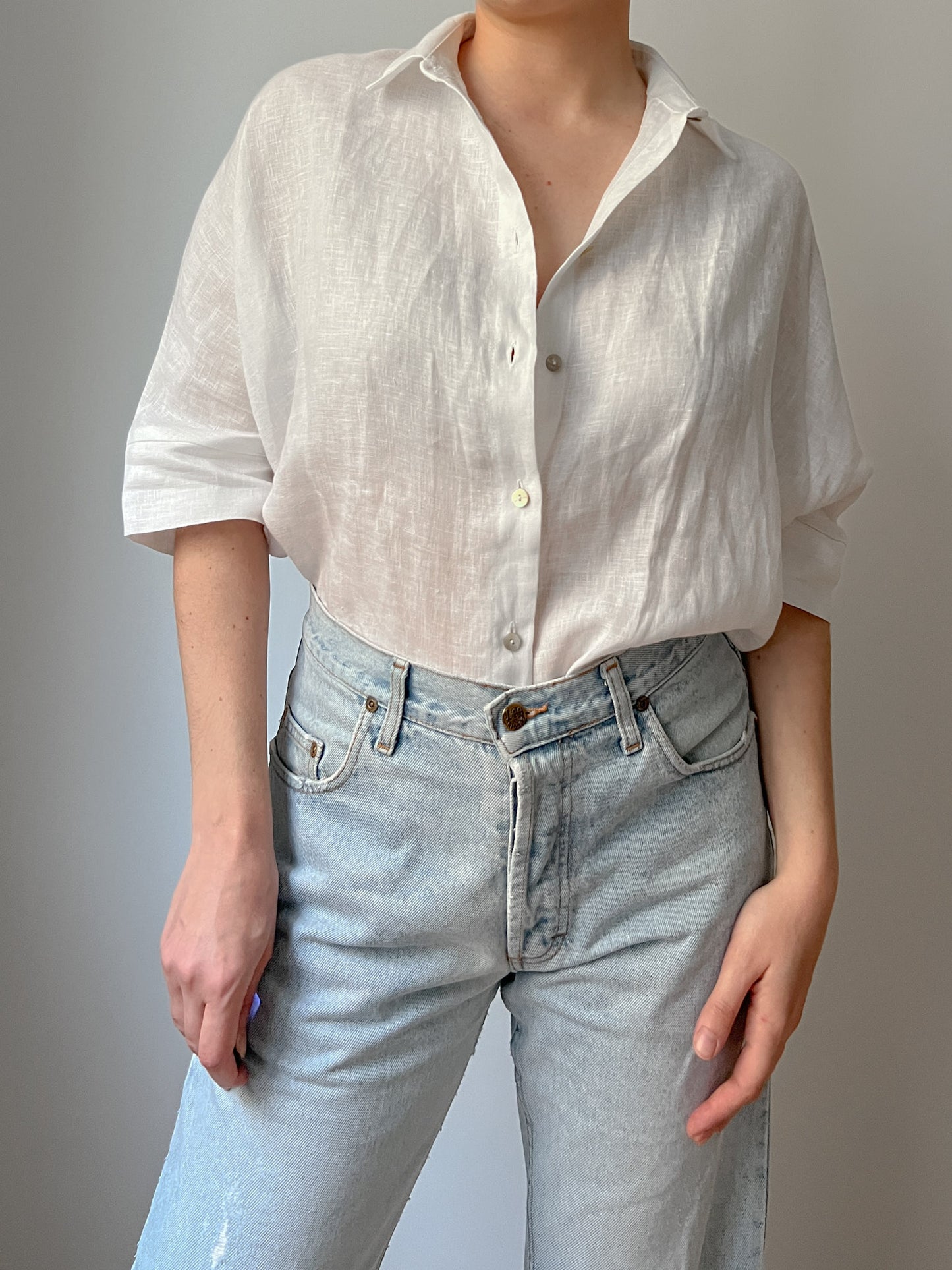 Pure linen white shirt