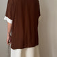 Silk blend ivory and chocolate shirt